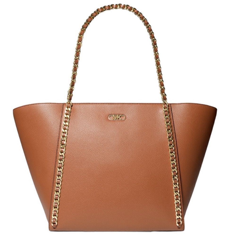 MICHAEL Michael Kors Westley Large Top Zip Chain Tote in Luggage Color